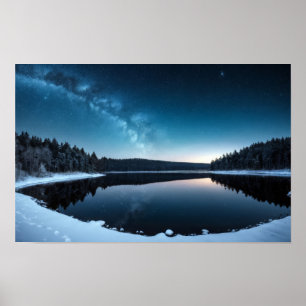 Póster Lago Naturaleza Al Aire Libre Paisaje Tranquilo Pa