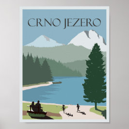 Póster Lago Negro Crno Jezero Montenegro 8.5''x11''