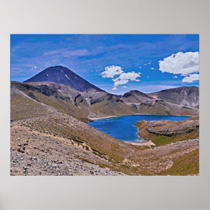 Póster Lago Ngauruhoe y Alto Tama