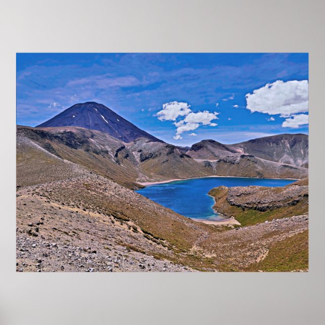 Póster Lago Ngauruhoe y Alto Tama (Frente)