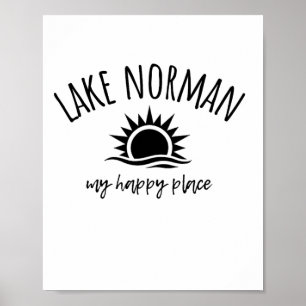 Póster Lago Norman Mi Lugar Feliz Nc Embarcaciones Pesca 