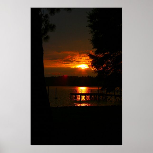 Póster Lago Norman, NC Sunset (Frente)