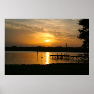 Póster Lago Norman, NC Sunset