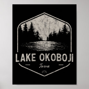 Póster Lago Okoboji Iowa al aire libre Vintage 