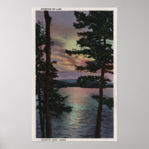 Póster Lago Payette, ID - Evintide en la escena del lago