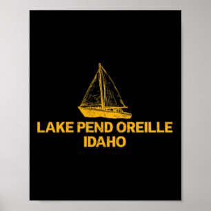Póster Lago Pend Oreille Idaho Exteriores Vintage Frente