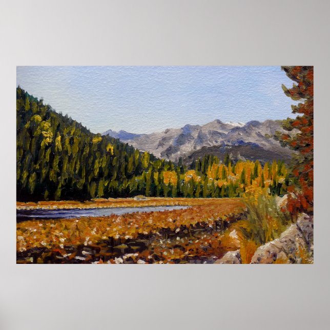 Póster Lago pintoresco de montaña en Estes Park (Frente)