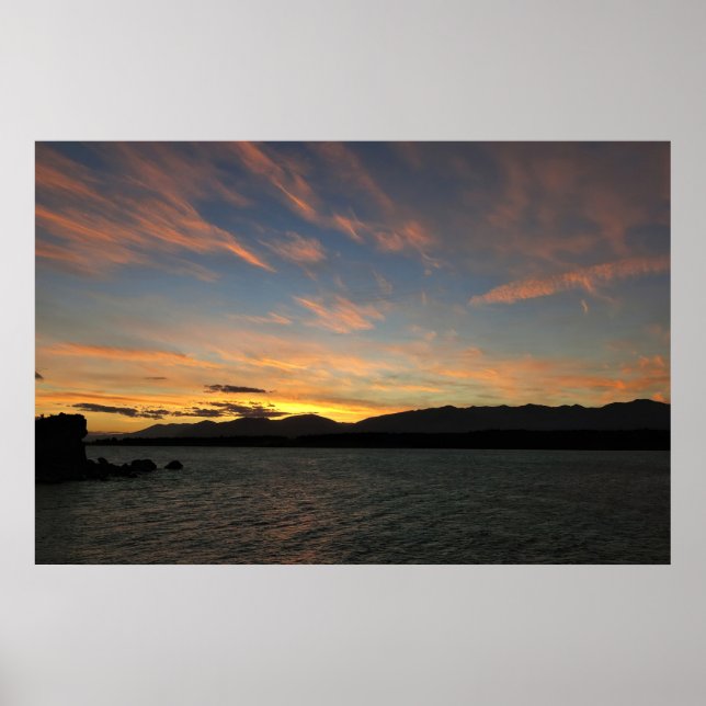 Póster Lago Pukaki Sunset (Frente)