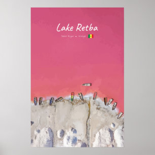 Póster Lago Retba, Senegal - Barcos del lago rosa