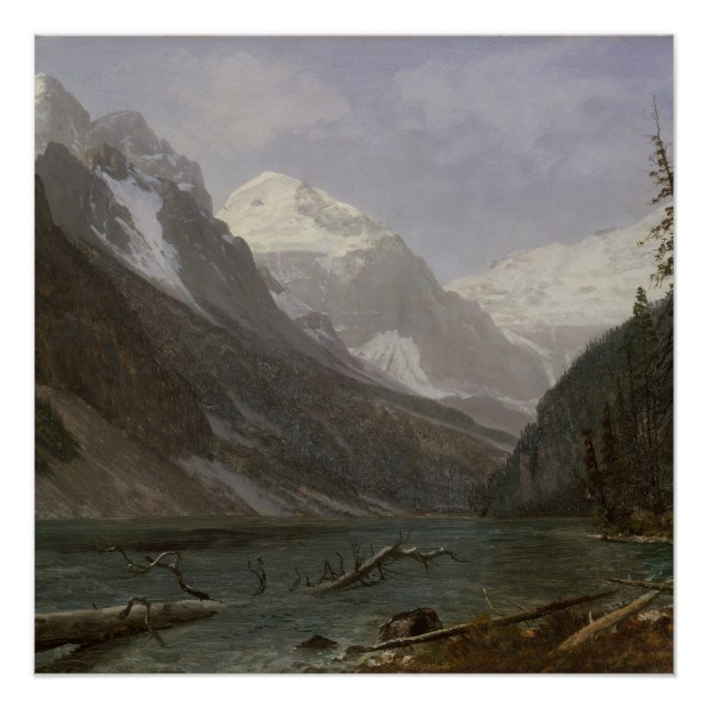 Póster Lago Rockies Canadiense Louise | Albert Bierstadt (Anverso)