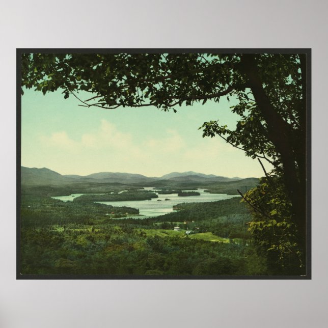 Póster Lago Saranac Inferior, Adirondacks (Frente)