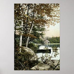 Póster Lago Saranac, Nueva York