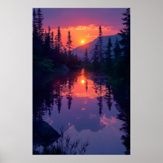 Póster Lago Serene Tranquilo