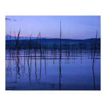 Lago sereno y helado después de fuertes lluvias