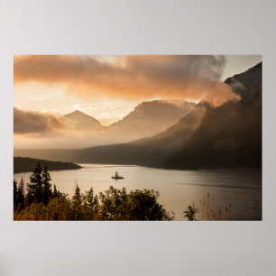 Póster Lago St. Mary Parque Nacional Glaciar, Montana