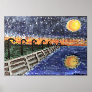 Póster Lago Starry Night Pontchartrain