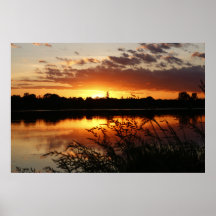 Lago Sunset Paisaje Foto Poster de pared natural