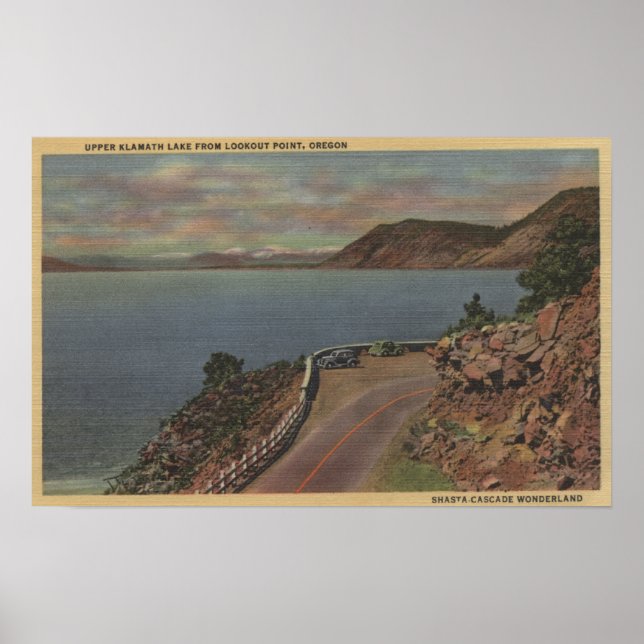 Póster Lago Superior de Klamath, Oregón - Punto De Búsque (Frente)