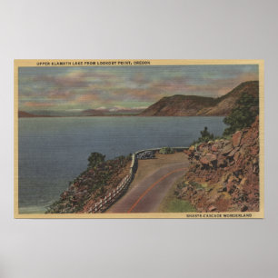 Póster Lago superior klamath, Oregon - punto del puesto