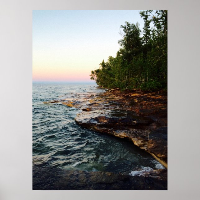 Póster Lago Superior Shore (Frente)