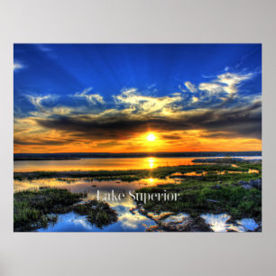 Póster Lago Superior Sunset