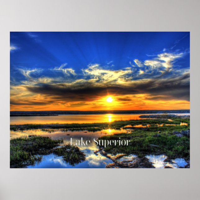 Póster Lago Superior Sunset (Frente)