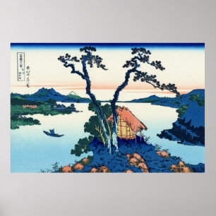 Póster Lago Suwa, por Katsushika Hokusai
