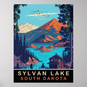Póster Lago Sylvan, Dakota del Sur, Viajes Antiguos