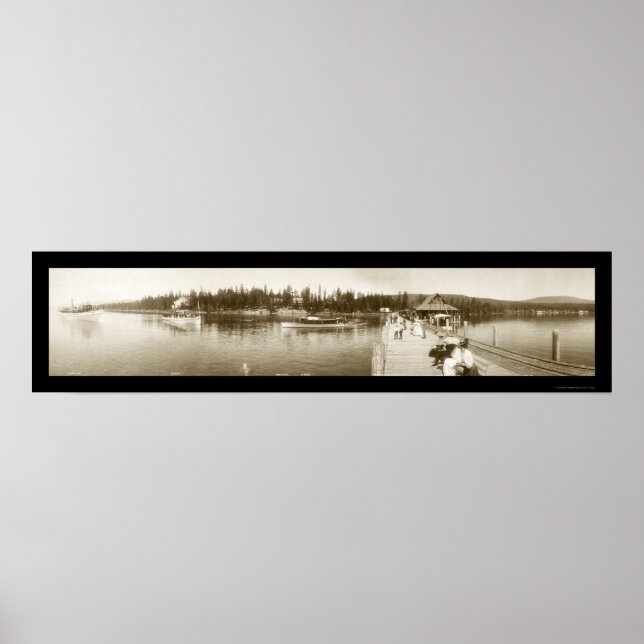 Póster Lago Tahoe, CA Wharf Photo 1906 (Frente)
