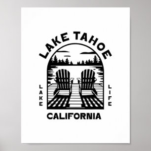 Póster Lago Tahoe California Al Aire Libre Vintage