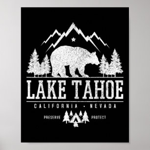 Póster Lago Tahoe California - Camping de Naturaleza Mont