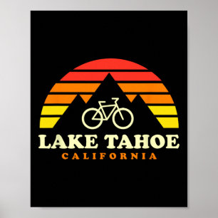 Póster Lago Tahoe California Ciclismo de Montaña Senderos