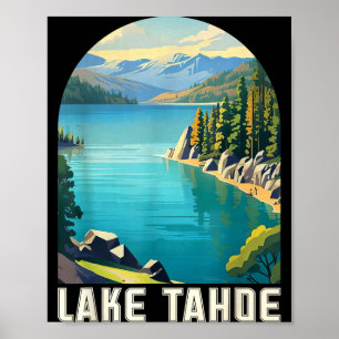 Póster Lago tahoe california nevada montaña senderismo es