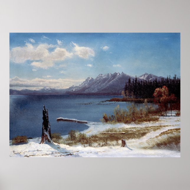 Póster Lago Tahoe en invierno por Albert Bierstadt (Frente)