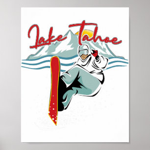 Póster Lago Tahoe Sierra Nevada California Snowboard S