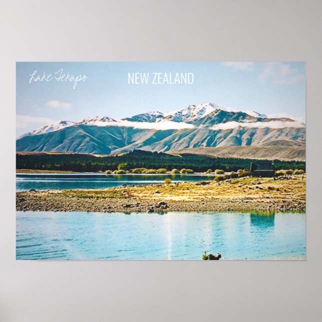 Póster Lago Tekapo Nueva Zelanda (Frente)