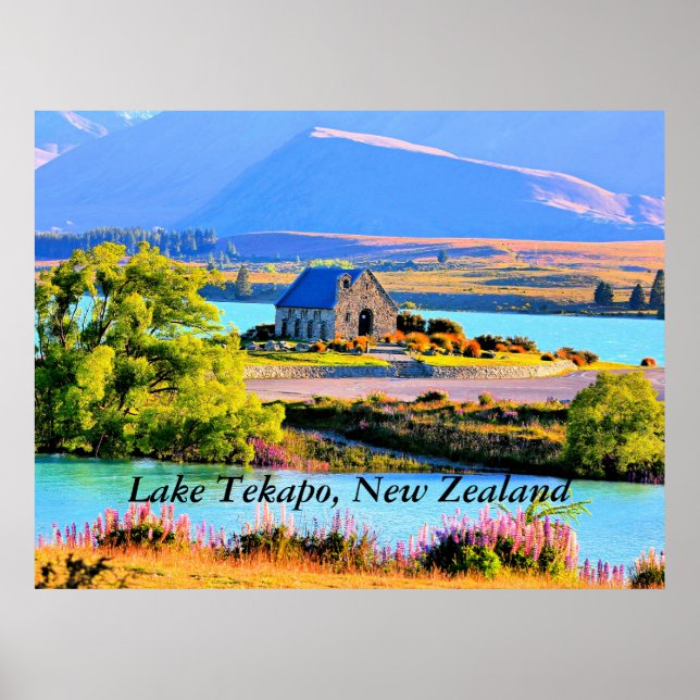 Póster Lago Tekapo, Nueva Zelanda (Frente)
