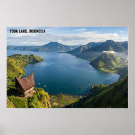 Póster Lago Toba Sumatra Indonesia Paisaje Volcánico