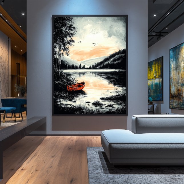 Póster Lago Tranquilo Vintage - Escape natural Serene (Subido por el creador)