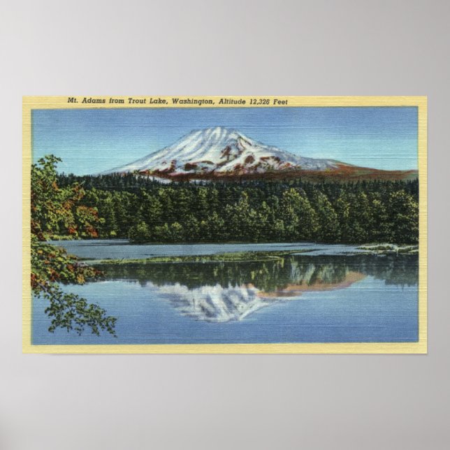 Póster Lago Trout, Washington (Frente)