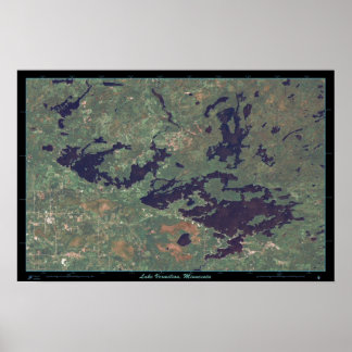 Póster Lago Vermilion, poster satélite de Minnesota