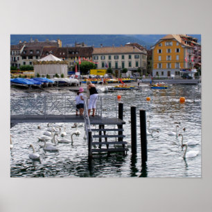 Póster Lago Vevey Ginebra