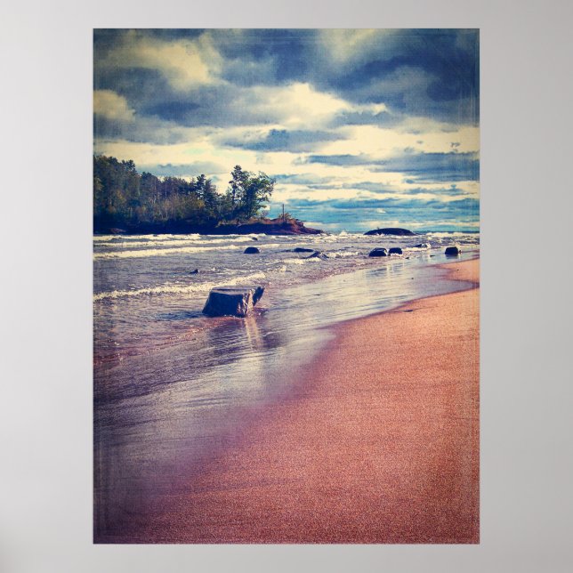 Póster Lago Vintage Superior (Frente)