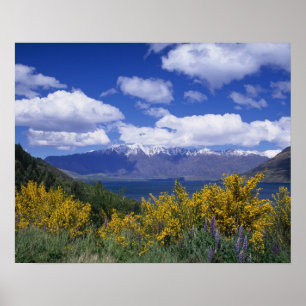 Póster Lago Wakatipu y The Remarkables, Queenstown,