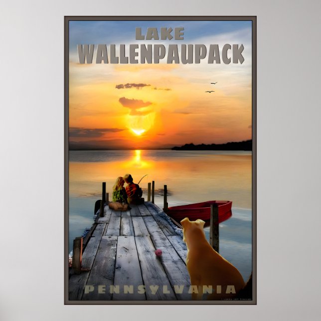 Póster Lago Wallenpaupack Condado de Wayne Pennsylvania (Frente)