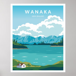 Póster Lago Wanaka Nueva Zelanda