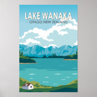Lago Wanaka Otago Nueva Zelanda Vintage