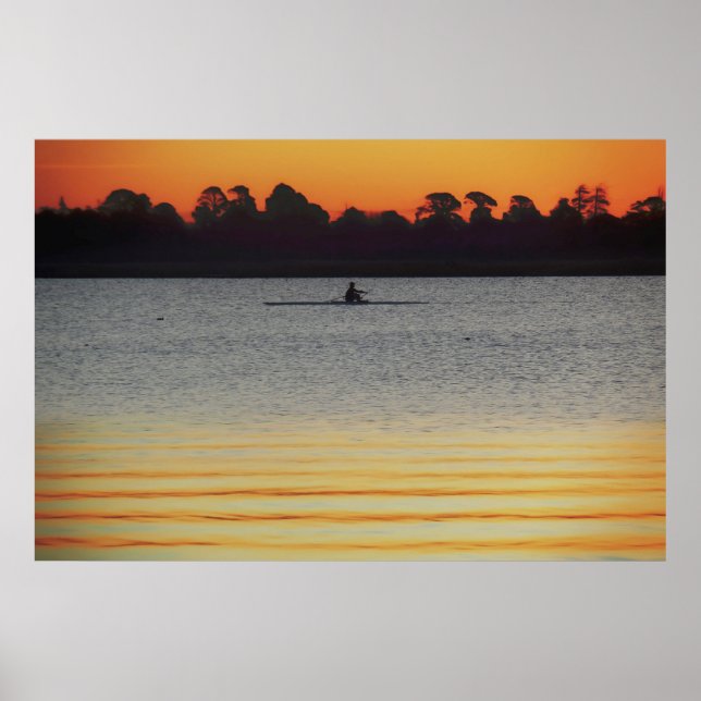 Póster Lago Wendouree Calma Antes del Anochecer (Frente)