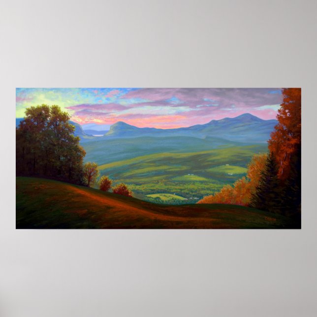 Póster Lago Willoughby del Poster de la montaña Burke (Frente)