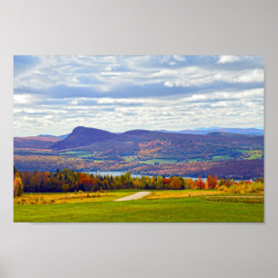 Póster Lago Willoughby, Vermont, en otoño